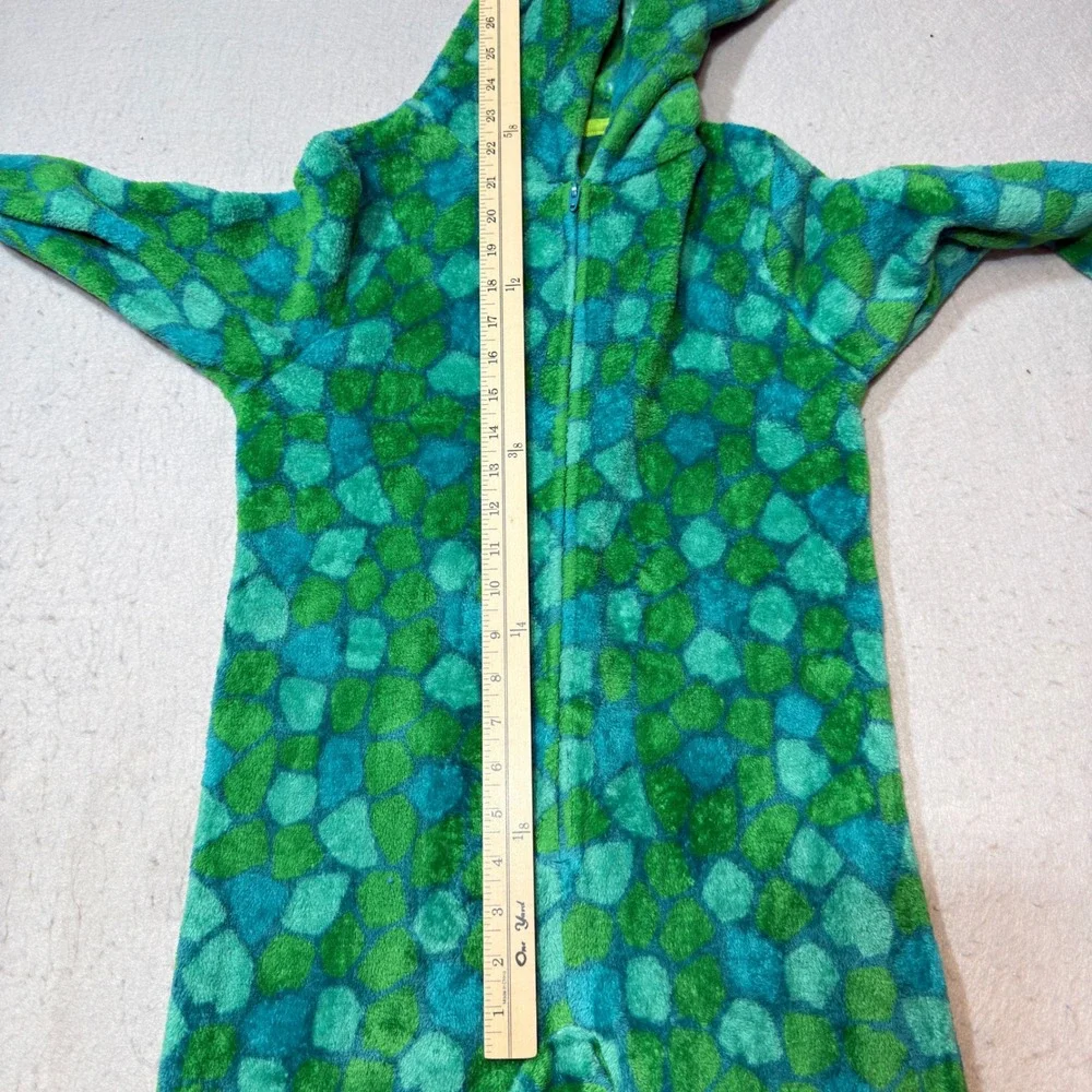 Sainteve‎ Kids Dinosaur Pajamas Kids S 7/8 Green Excellent Hooded Fleece Onesie